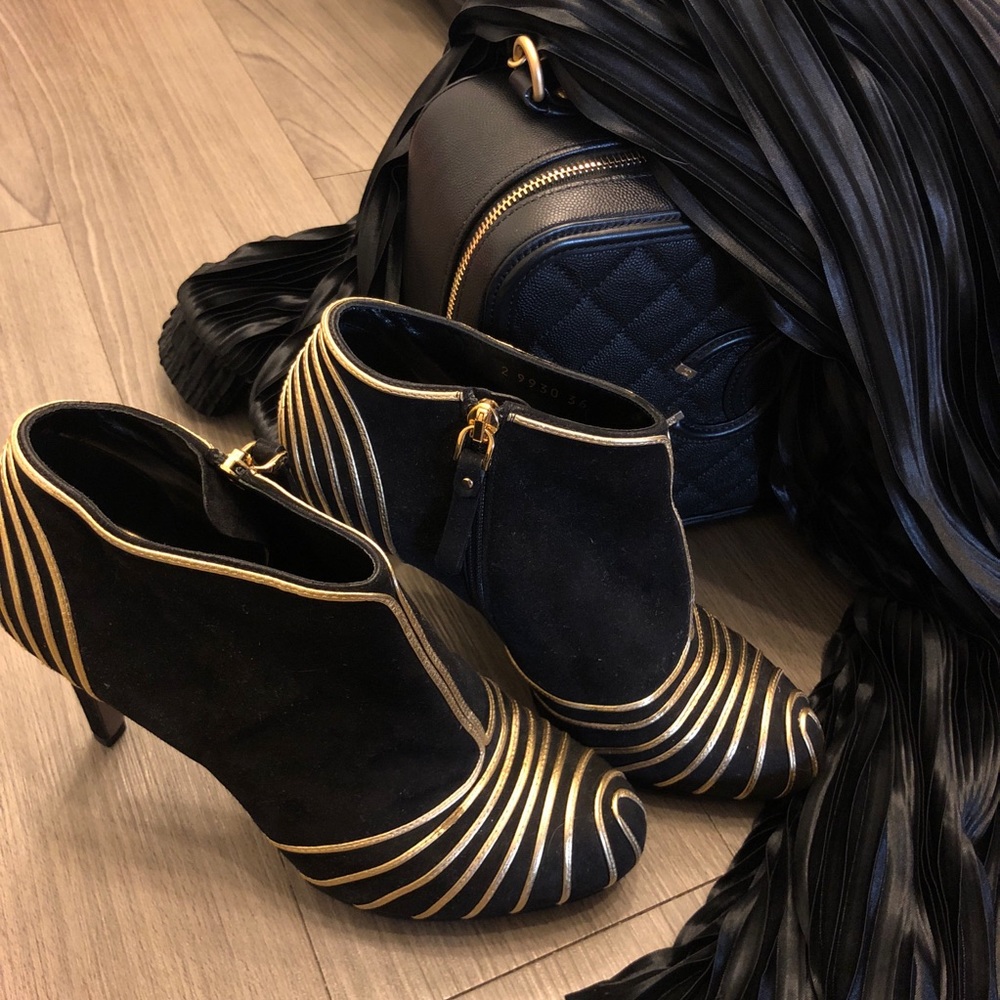 Sergio Rossi Black Heel Booties